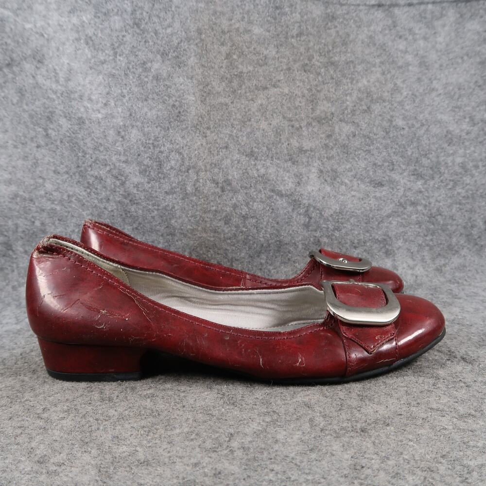 Life Stride Shoes Womens 7 Loafer Pumps Block Heel Classic Slip On Buckle Toe